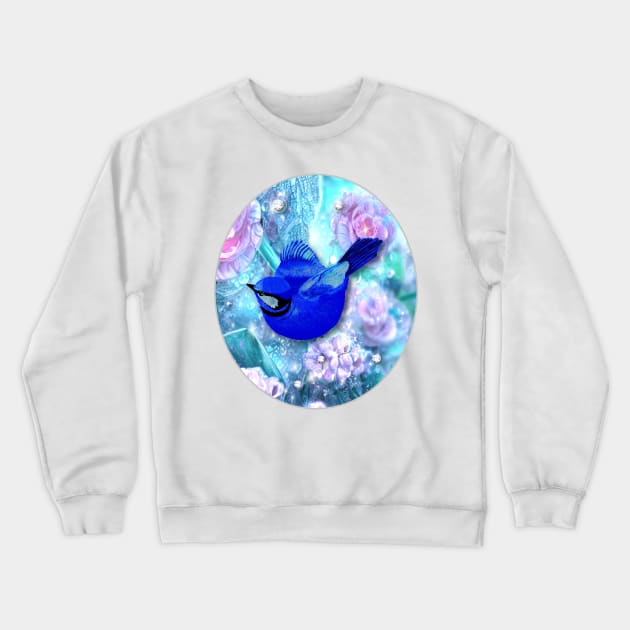 Blue Bird and Flowers Crewneck Sweatshirt by KC Morcom aka KCM Gems n Bling aka KCM Inspirations